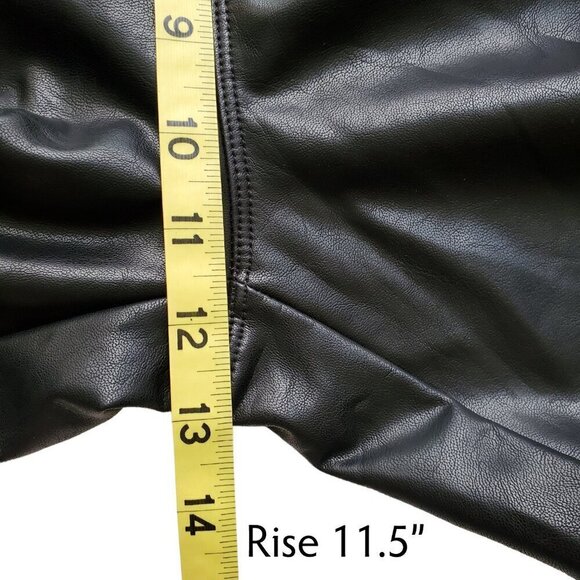 Ci Sono Curve Hugging Stretch Faux Leather Leggings High Rise Style PUP12 Goth S - Picture 11 of 15